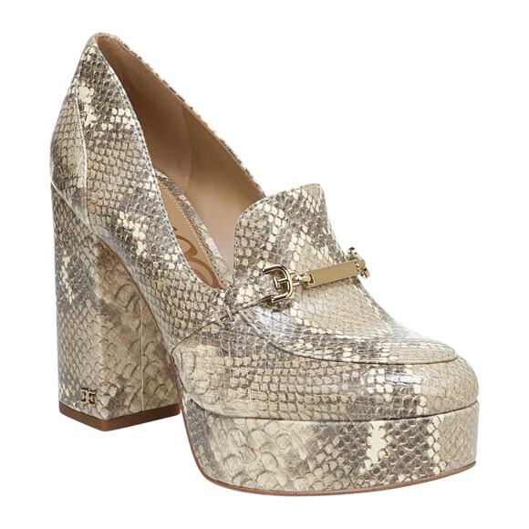 Sam Edelman Aurelie Platform Loafer in Wheat Multi Snake Print Size 8.5 - Picture 2 of 6